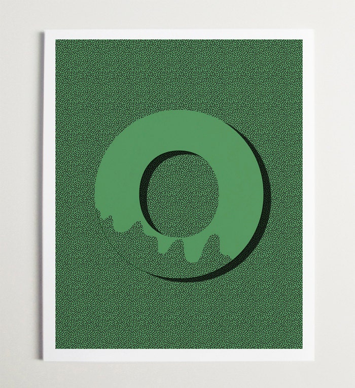 Wall Art, Nursery Wall Art, Alphabet Print, Alphabet Art, Nursery Print, Modernpop, Letter "O" - 8" x 10"