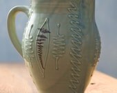 Green Fern Jug Pitcher Handmade by Bunny Safari