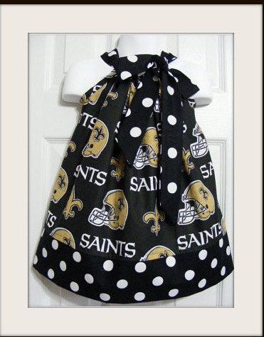 Custom Made Pillowcase Dress Sizes Available-New Born to 8 years old-New Orleans Saints