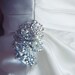 Bridal Dress Brooch, Rhinestone Crystal Broach, Art Nouveau Weddings, Pearl Jewelry, ABBEY