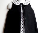 Girls Dress with removable/reversible Peter Pan Collar  - The Mademoiselle Dress  - Sizes for Babies, Toddlers and Girls from 6M to 4T