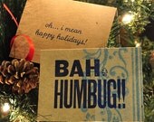 BAH HUMBUG Letterpress Holiday Card