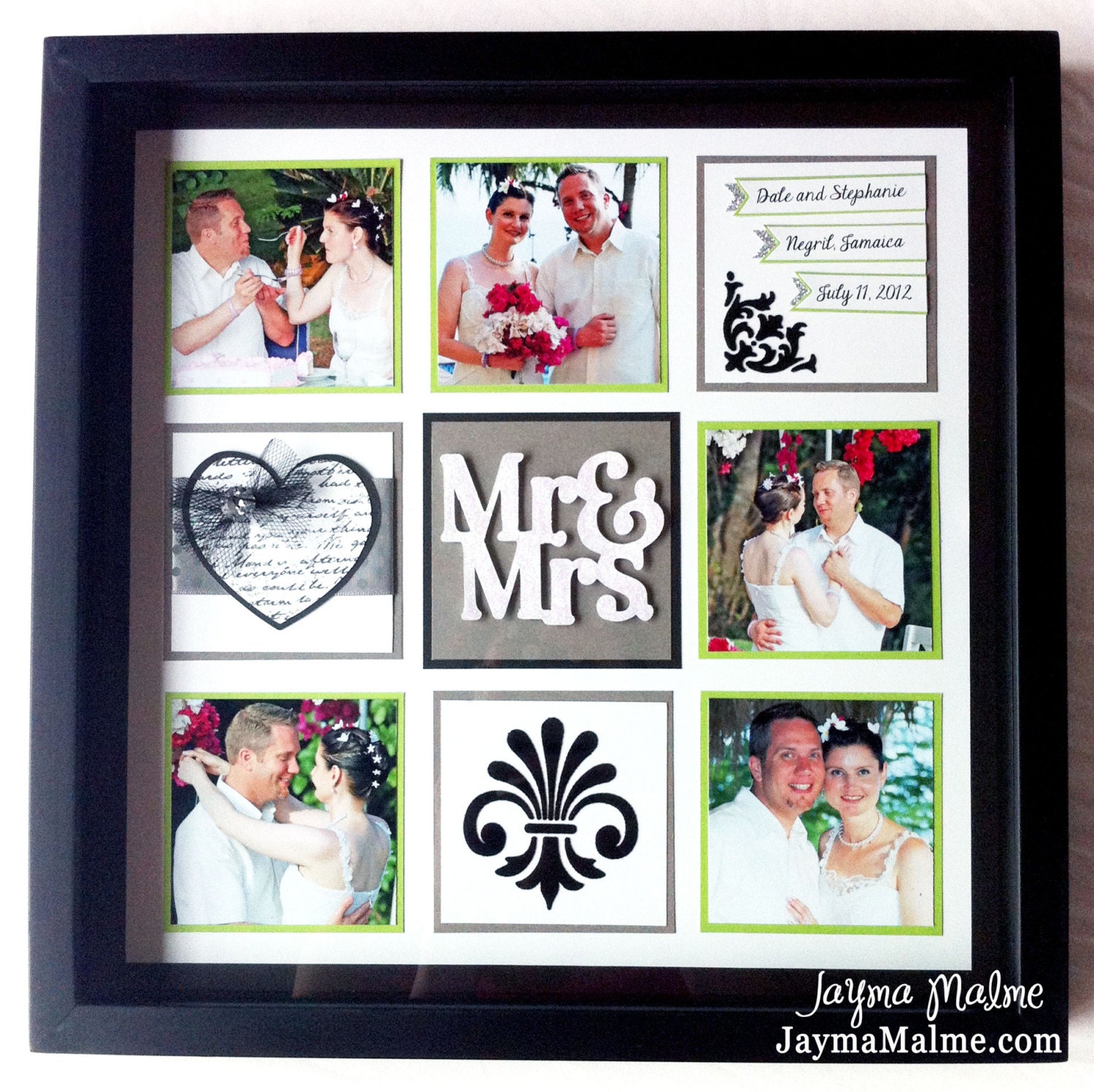 Mr. & Mrs. Wedding Photos Shadowbox Personalized Decor