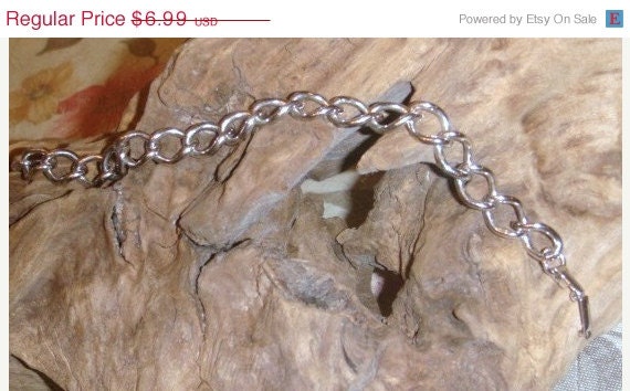 Summer Sale Vintage silver chain bracelet charm bracelet