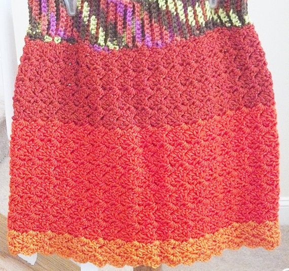 crocheted teen and women skirt boho hippie size 4 / 6 waist 29