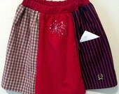 misses 4th of July patriotic upcycle gore panel skirt SMALL