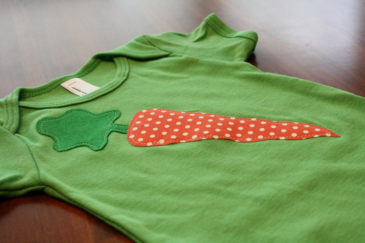 Farmers Market Vegetables Carrot Green Onesie - READY TO SHIP