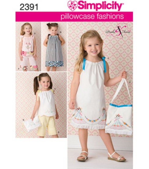 Simplicity Pattern 2391 Child's dress, tops, pants, and bag, Pillowcase Fashions