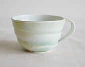 Porcelain Mug Cup in Creamy White, Turquoise and Rust