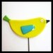 Glassworks Northwest - Yellow Bird Plant Stake - Fused Glass Garden Art