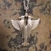 EGYPTIAN  FALCON NECKLACE - vintage silver falcon brass