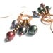 Fancy Pearl Earrings Multi Color Chandelier Dangles, Copper Beads