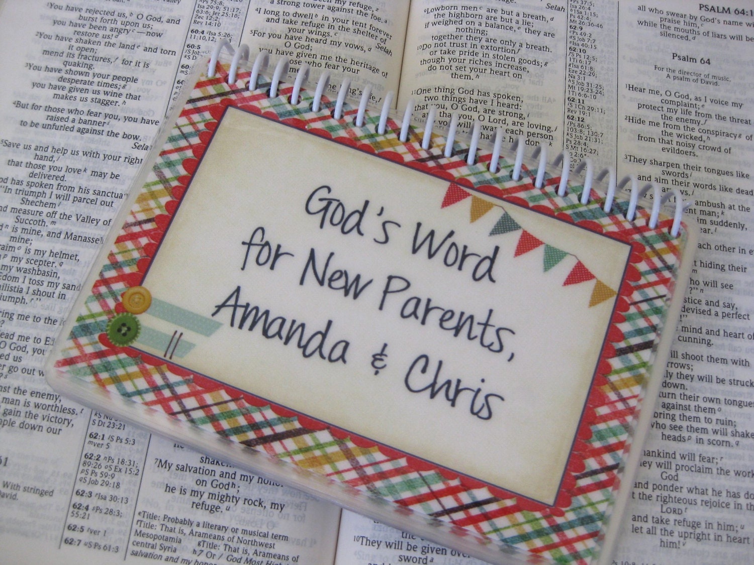 God's Word for New Parents PERSONALIZED, Spiral-Bound, Laminated Bible Verse Cards