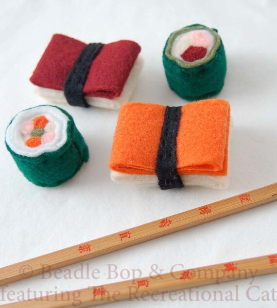 sushi catnip toy