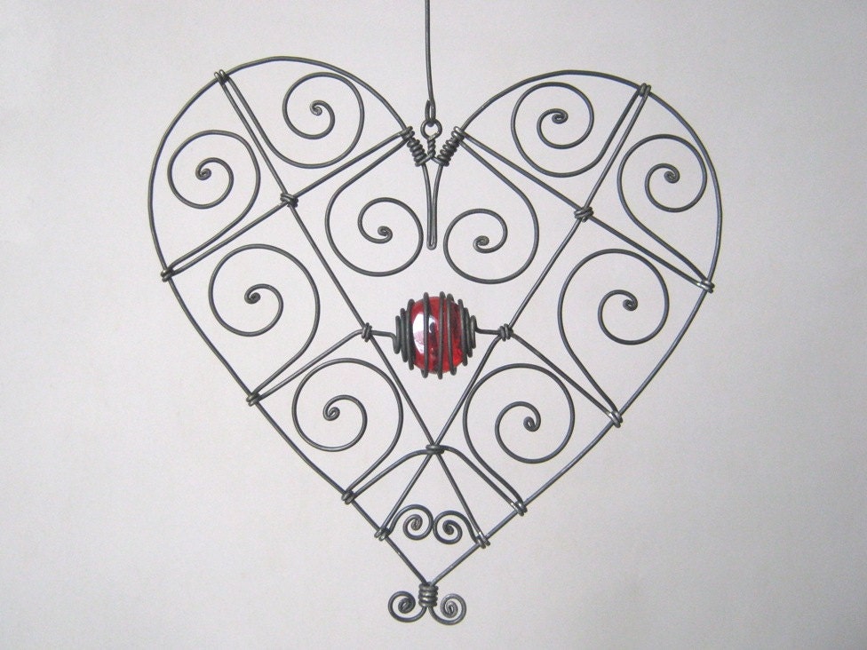 Wire Heart Sculpture