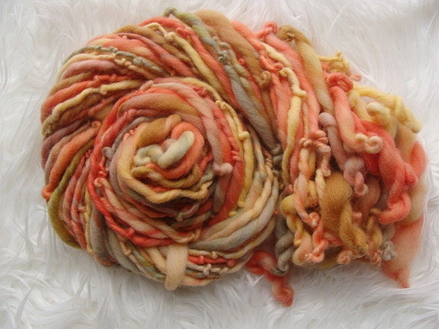 Handspun Yarn - Thick and Thin - Salmon Run
