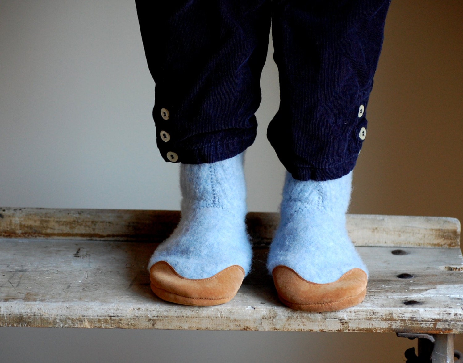 Kids Wool Slippers, Children Shoes, Eco Friendly, size 7.5, 9.5, 11.5, 13, Come Blow Your Horn