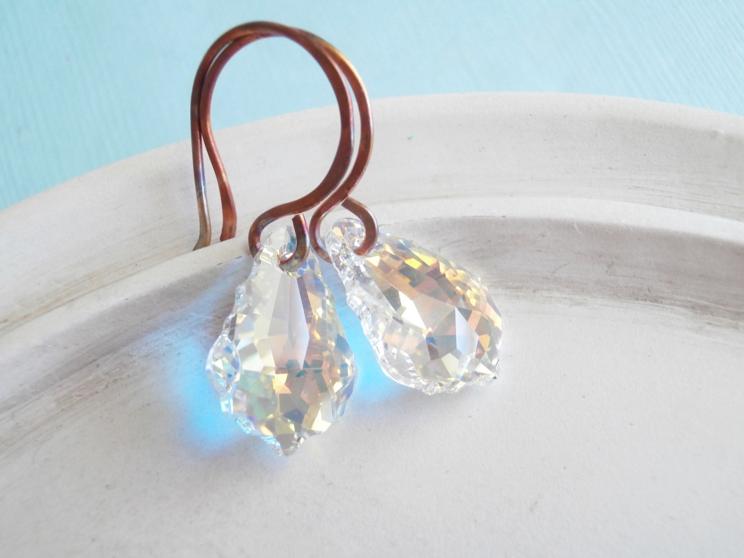 Baroque Swarovski Crystal Earrings - Prism