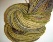 Yarn , hand Spun, 3 ply  Navaho  Precious Metals,  alpaca, wool local farm fresh fibers  3 oz  106 yards  gold, silver, copper, bronz