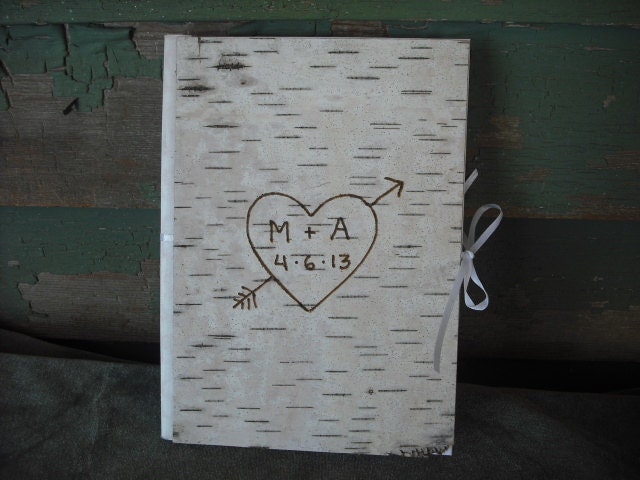 Birch bark covered journal, or dairy. Engraved with your initials and date.