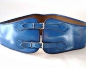 AYU FRench Vintage Cobalt Leather Corset Belt