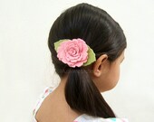 Felt Rose Hair Clip, Wild Rose Headband, Pink Wild Rose Hair Clip, Girls Felt Flower Headband Boho Baby Toddler Girls, 85 colors