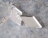 2 Silver Diamond Pendant Blanks