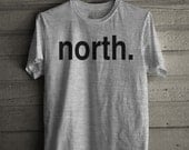 Mens North Typography Tshirt in Gray or Black
