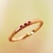 Rose Gold Ruby Wedding Band, Stacking Ring, Thin Band, Three Stone Ring, Made to order