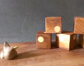 wood rattle block (set of 3) - brown cow rattle block- (eco-friendly baby/toddler gift set ) -  developmental first toy