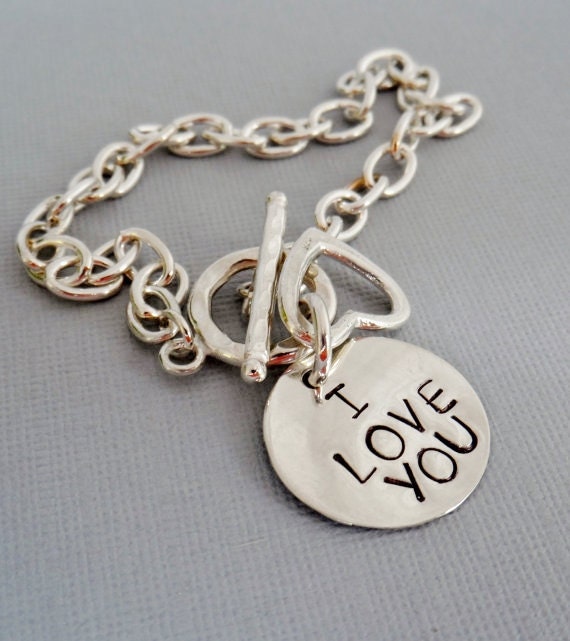 Sterling Silver I Love You Bracelet For Mothers Day