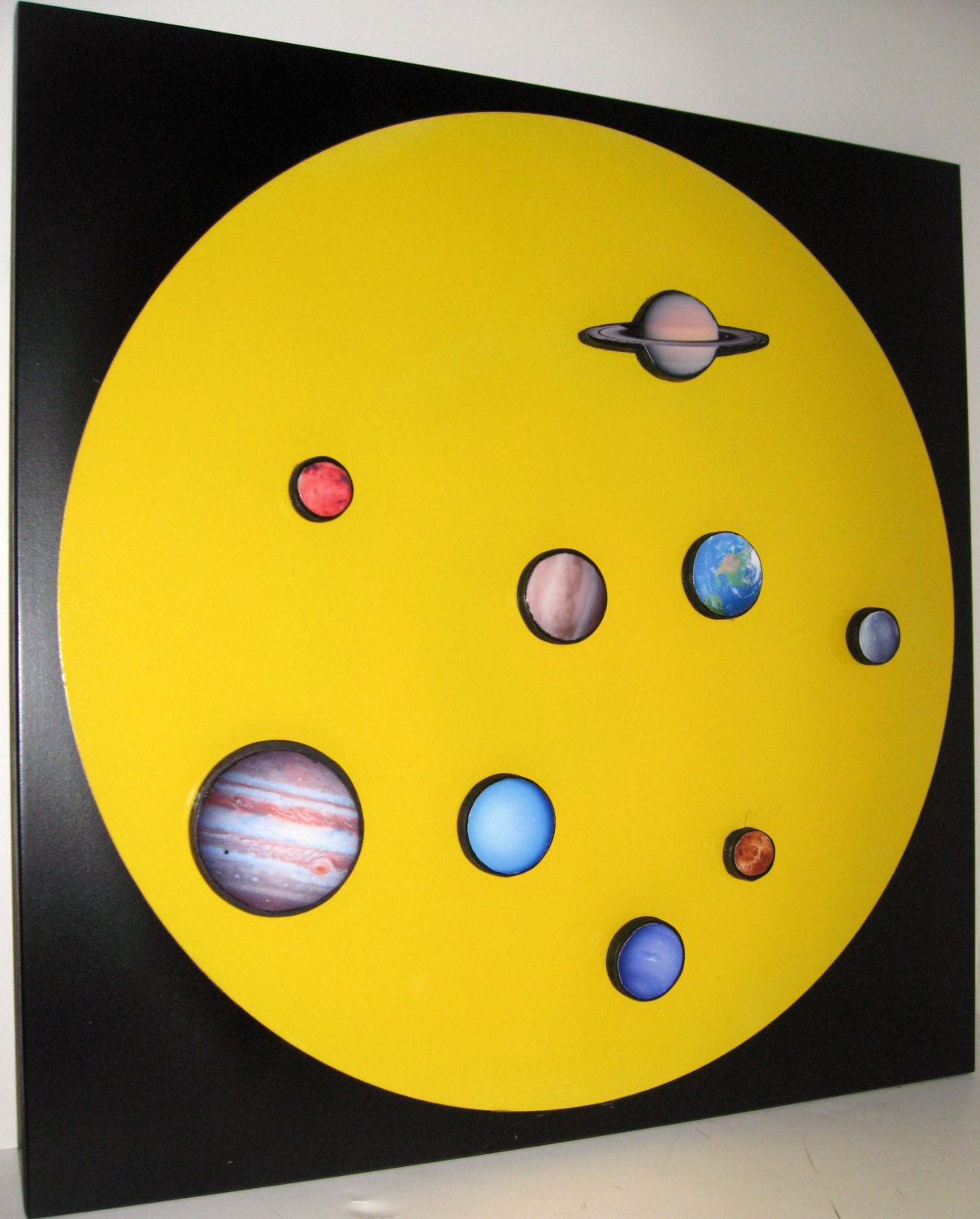 Planet Magnets on Sun ..Dry Erase Magnetic 16x16 Steel Memo Board // home decor // solar // wall organizer // office desk //  teacher gift