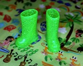 Blythe Lime Green with Glitter Gumboots