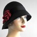 Cloche Hat - Black Straw Hat- Women- Spring Accessories