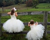 Reserved - Katherine Ballet style Flower Girl Tulle Skirt  -  Sewn long length tutu  - choose your length - for weddings, parties, portraits