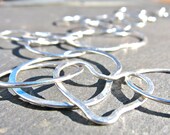 Hammered, Handmade Argentium Sterling Silver, Organic Heart Link Chain