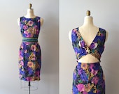 vintage 80s dress / floral print dress / Tigerflower dress