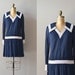 1960s mod dress / nautical 60s dress / Ship to Shore dress