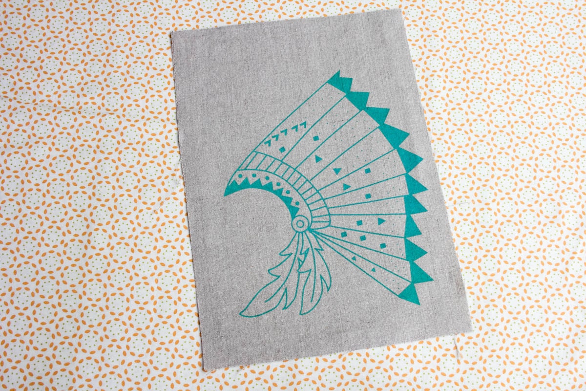 Geometric Headdress Panel Hand Screen Printed (C)
