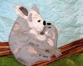 Baby Quilt Koala Bears Appliqued Or Wall Hanging