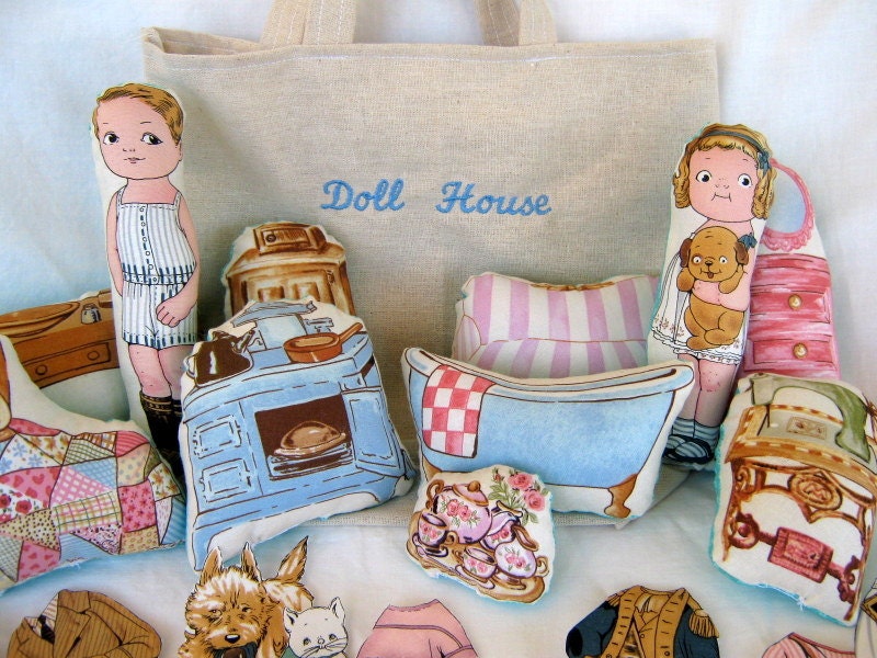 Doll House In A Bag  Stuffed Dolls And Furniture