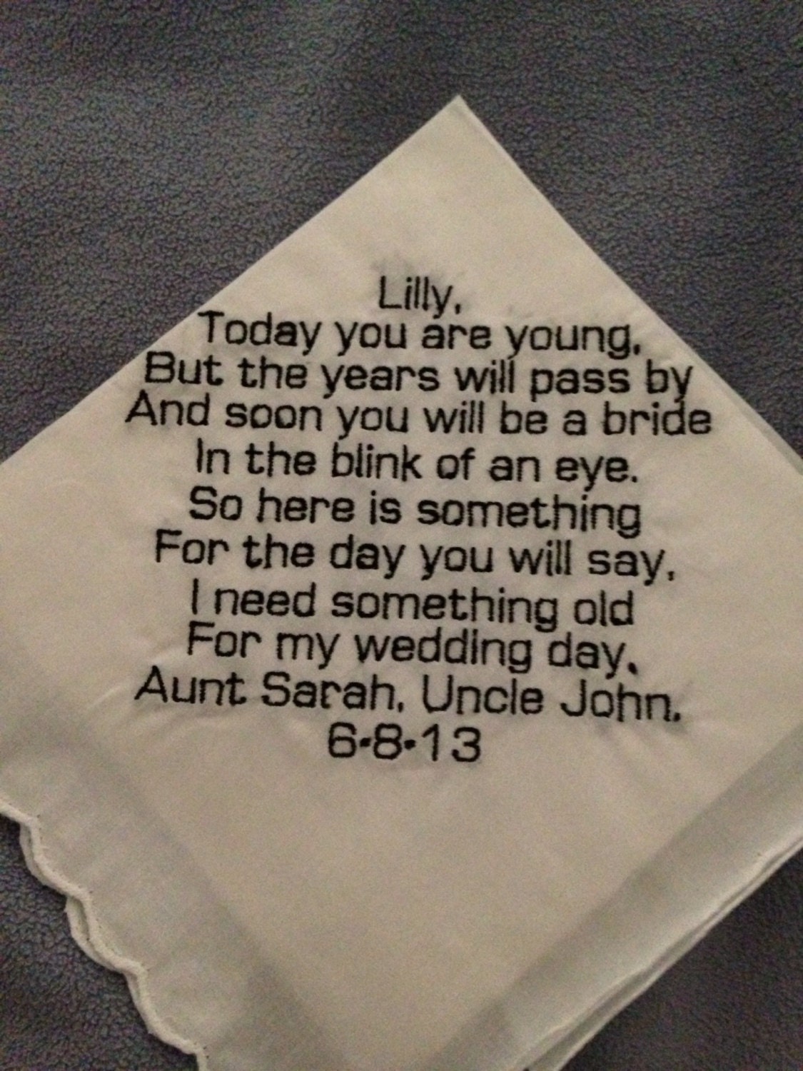 THREE Flower Girl Personalized Embroidered Handkerchief