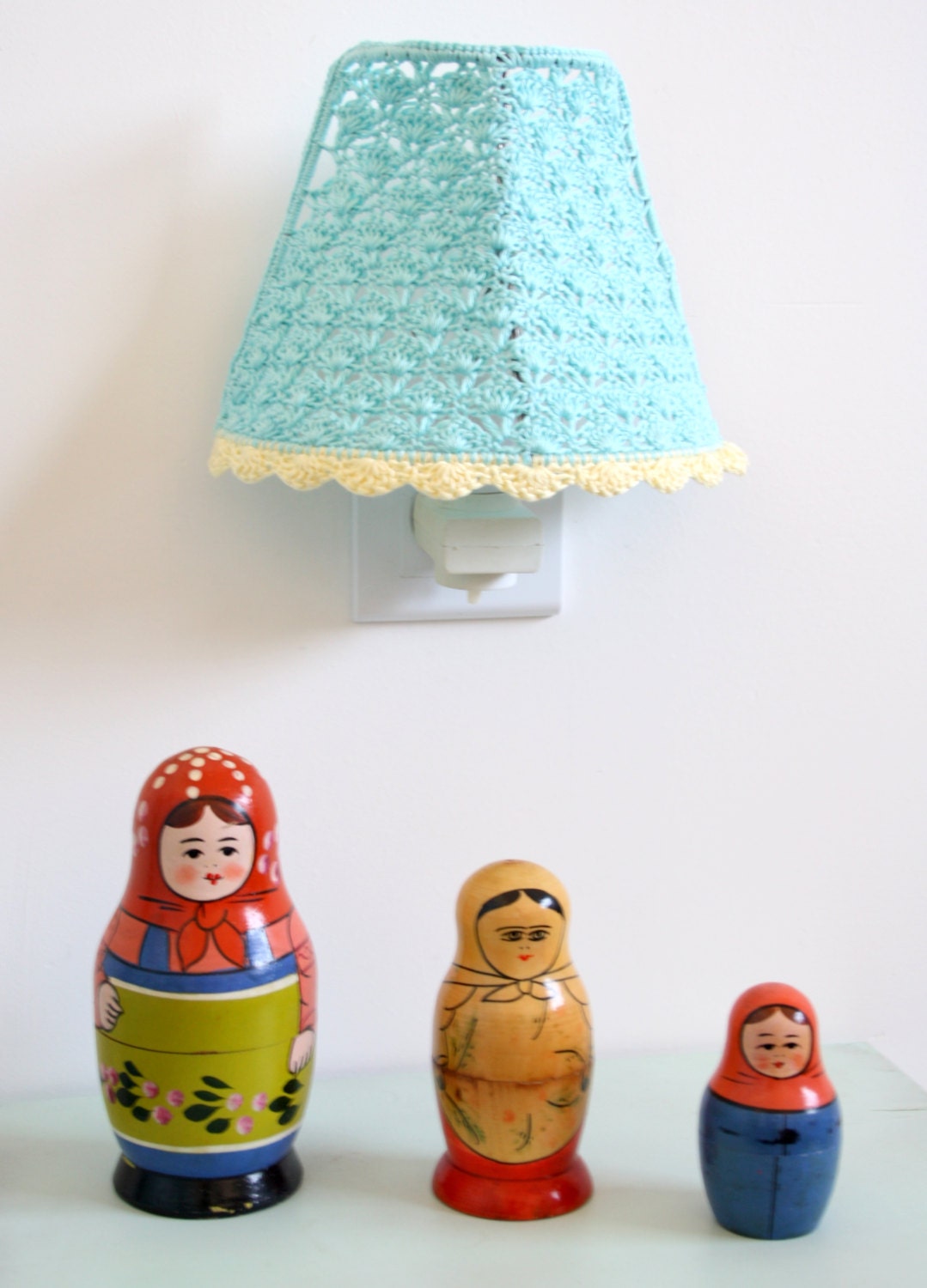 crochet lamp shade / night light crochet lamp shade