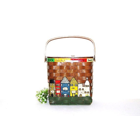 Vintage Purse City Basket