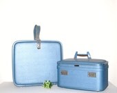 Vintage Luggage 50s Square  and Train Case