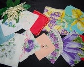 Vintage Hankies Pretty Flower Collection of Twelve