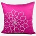 Silver Gray Succulent Decorative Throw Pillow Cover, Dark Purple Linen Silver Gray Flower, Pillow Accent 18" x 18", Purple Couch Pillow