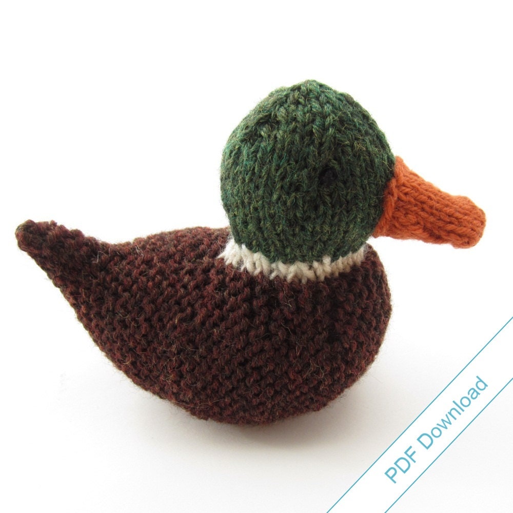 Toy Knitting Pattern. Knit Your Own Mallard Duck. Digital Download.