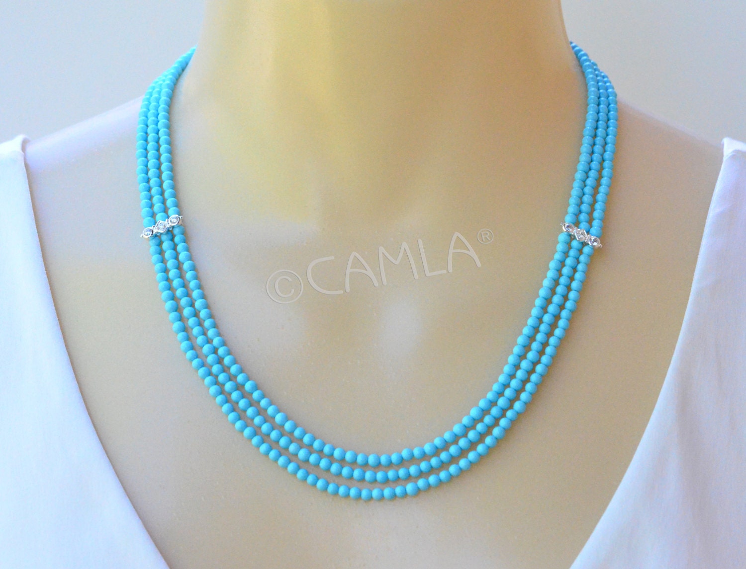 Monaco Turquoise Bib Necklace
