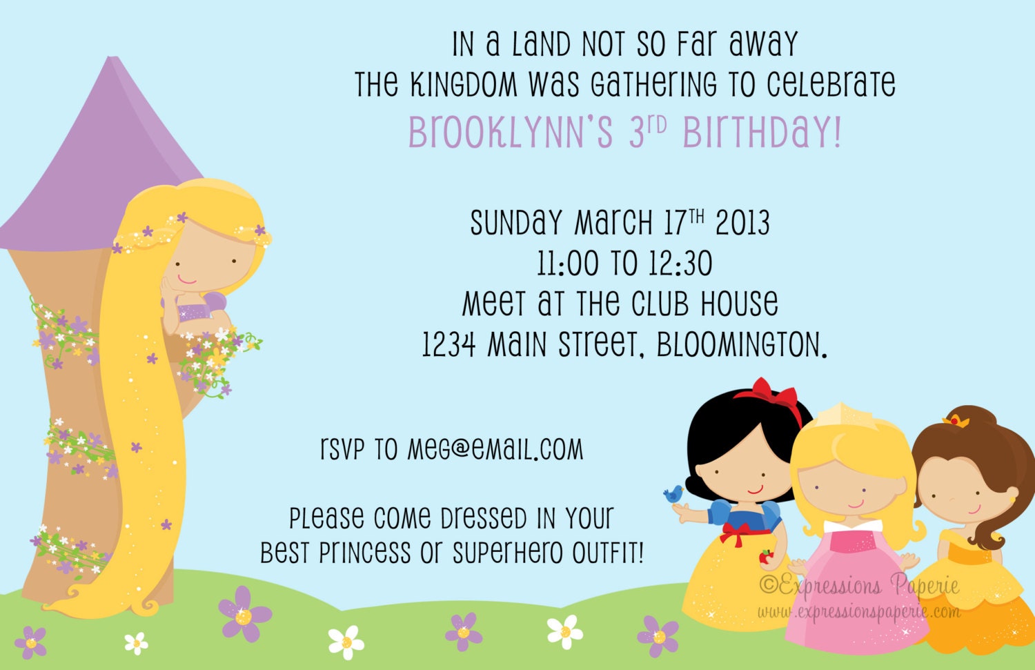 Princess Birthday Party Invitations Il_570xn
